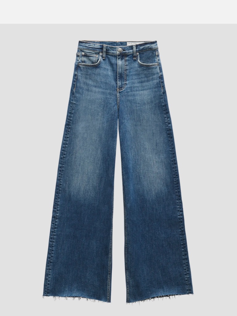 Rag & Bone ‘The Sofia’ Wide-Leg High-Rise Jeans In Shade ‘Willow’ - Size 32